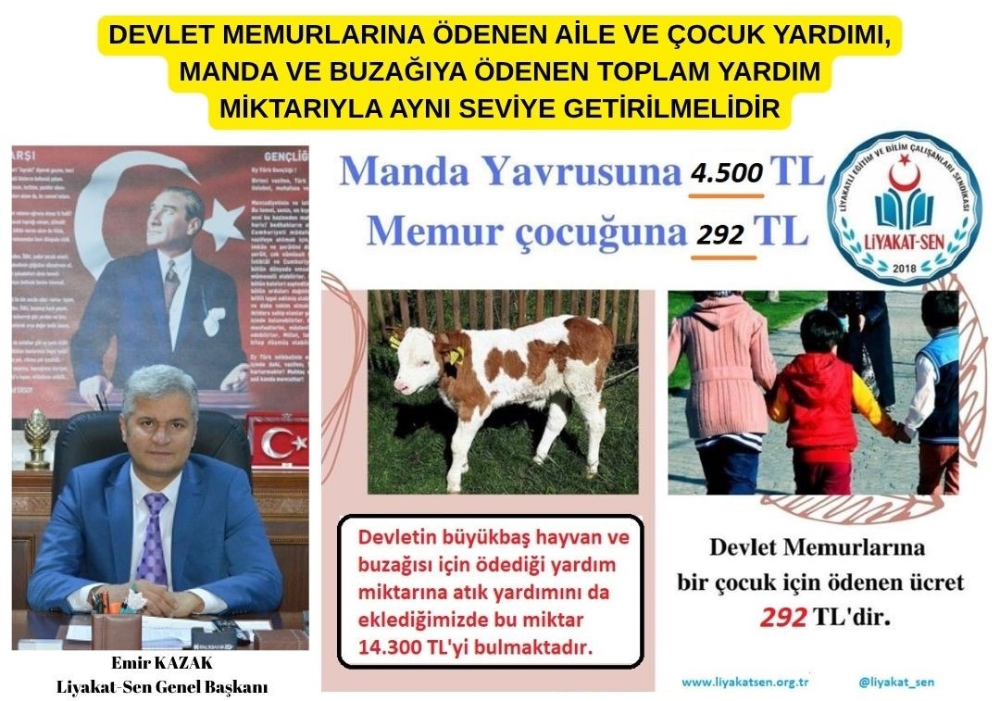 Memur çocuğuna manda yavrusu ve buzağı ücreti kadar ücret talebi