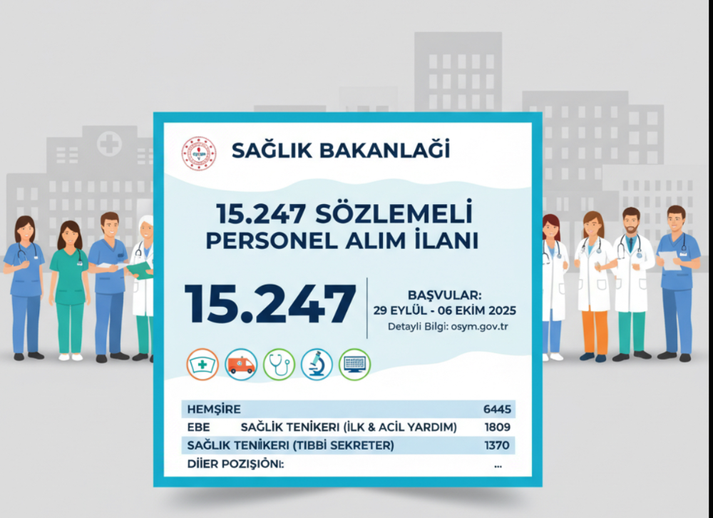 Sağlık Bakanlığı 15.247 personel alımı branş dağılımı